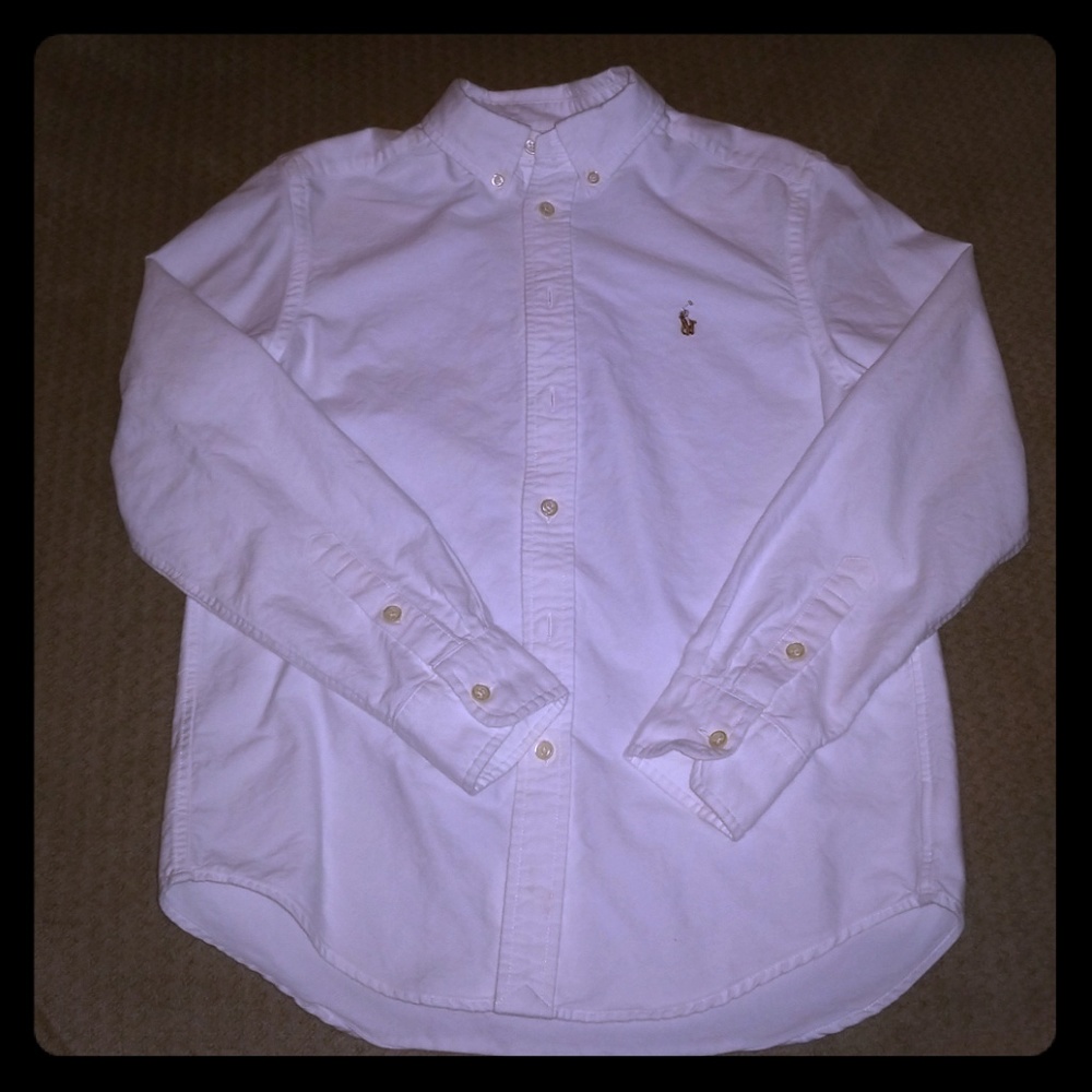 Like new Boys white Polo Ralph Lauren 10/12 shirt